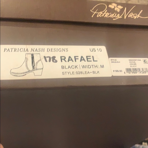 NWB  Patricia Nash Rafael Leather Ankle boots Black Size US 10 new in box - Picture 6 of 7